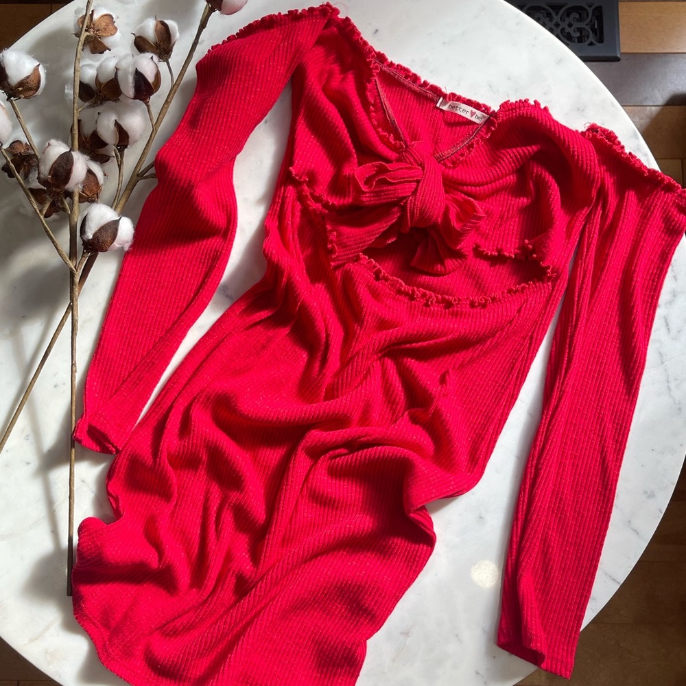 Mendocino - Red Dress Off shoulder, L